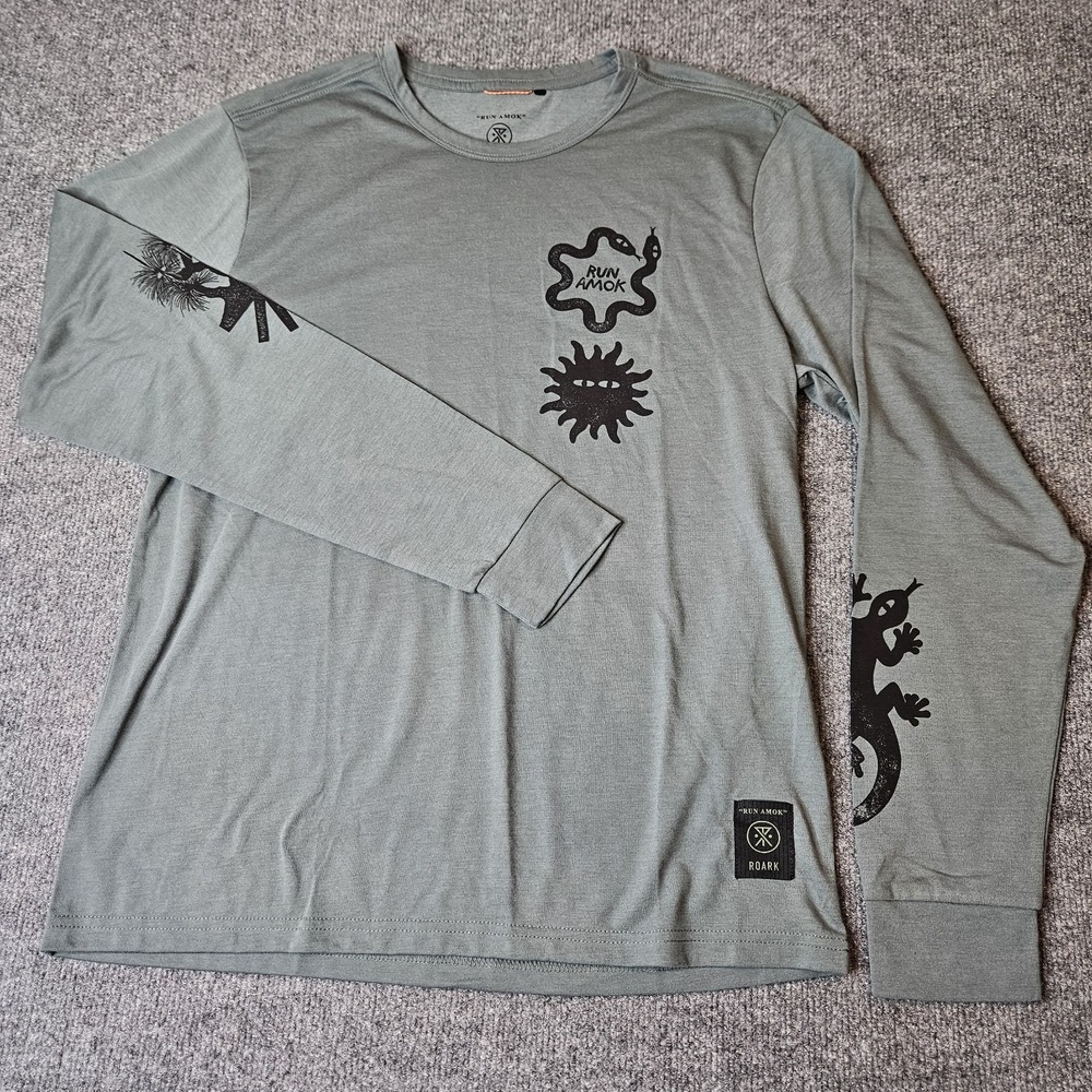 Roark Mens Mathis Active Longsleeve Tshirt Size Medium Run Amok Trail Running